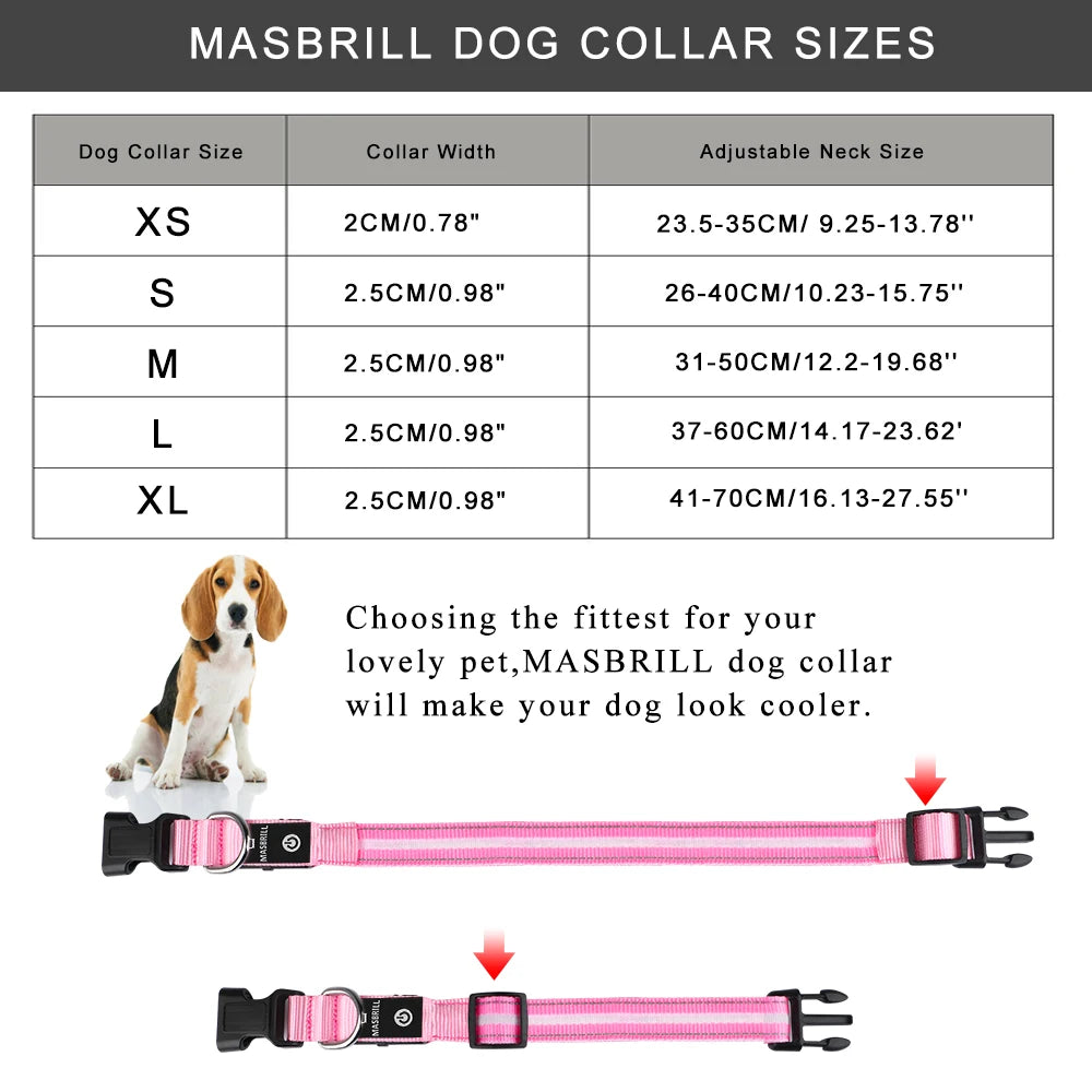 MASBRILL Light Up Dog Collar
