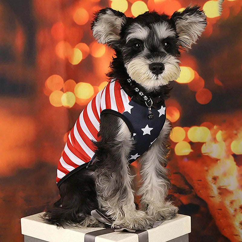 American Flag Patriotic Dog Shirt