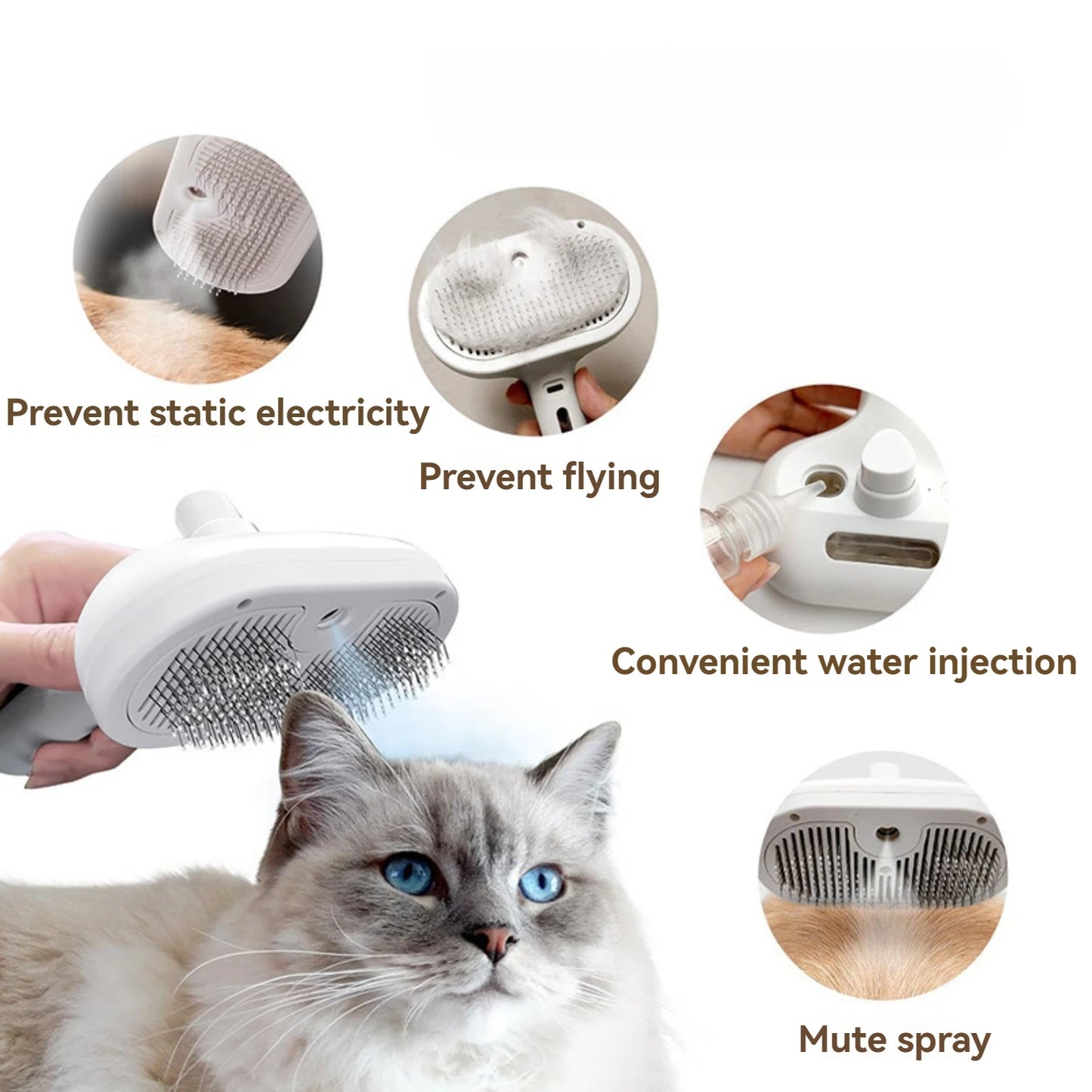 Pet Spray Hair Removal Comb for Shedding and Grooming