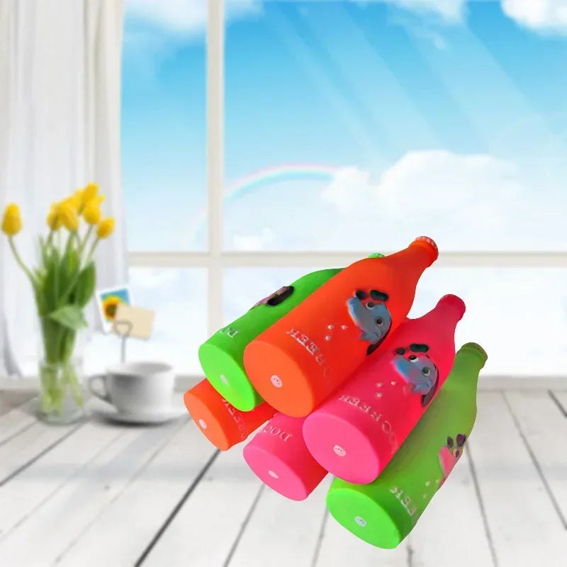Silicone Beer Bottle Squeaky Toy