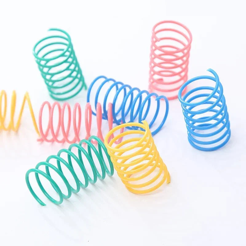 Cat Spring Toys Plastic Colorful Coil Spiral Springs
