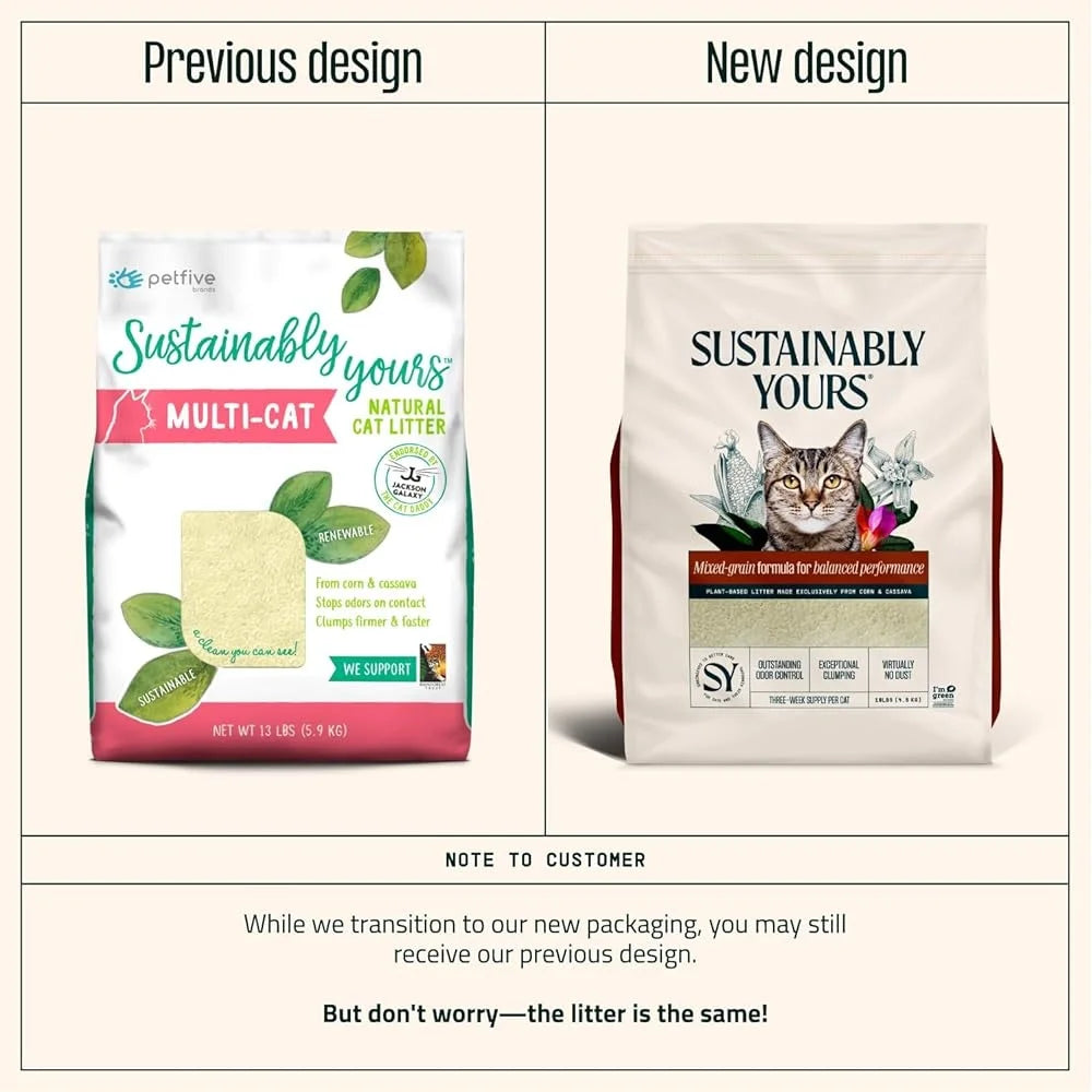 Sustainably Yours Cat Litter Unscented Natural Clumping Formula 10 lbs