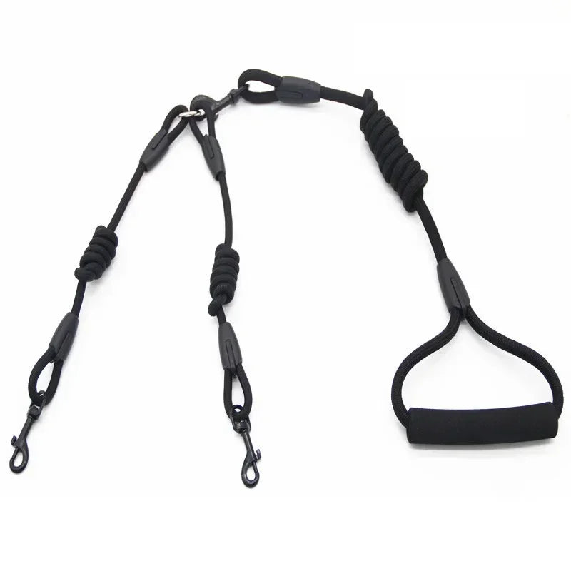 Pet Nylon Dogs Lead Double Twin Coupler