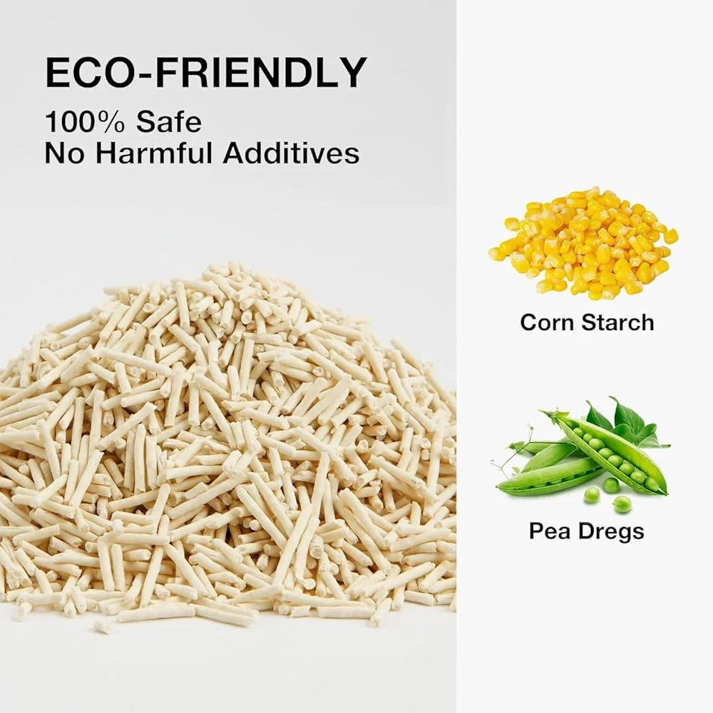 Tofu Cat Litter 11.2LB Flushable Clumping Natural Odor Control Ultra Absorbent Dust-Free Pea Husk Cornstarch Safe Cats