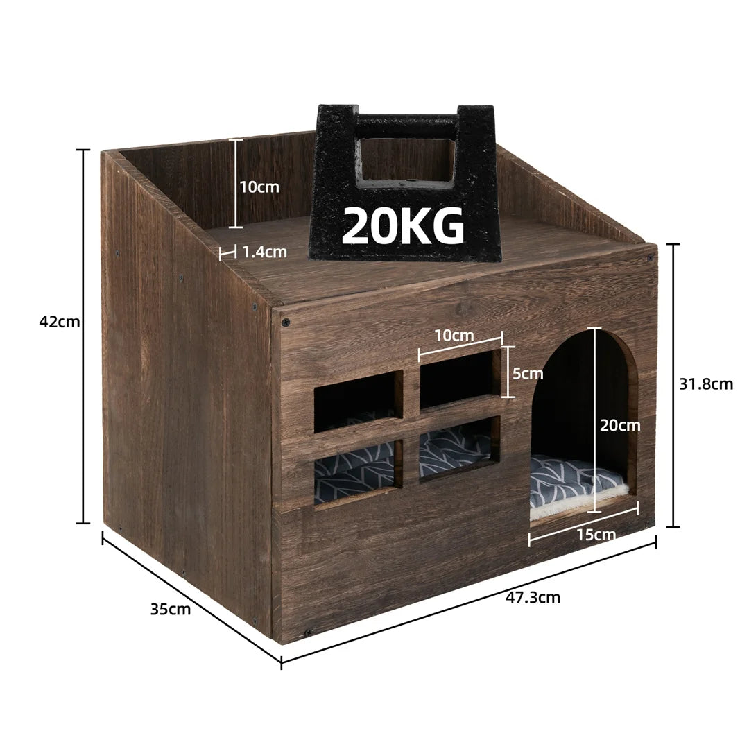 Wooden Cat Cave Bed Furniture