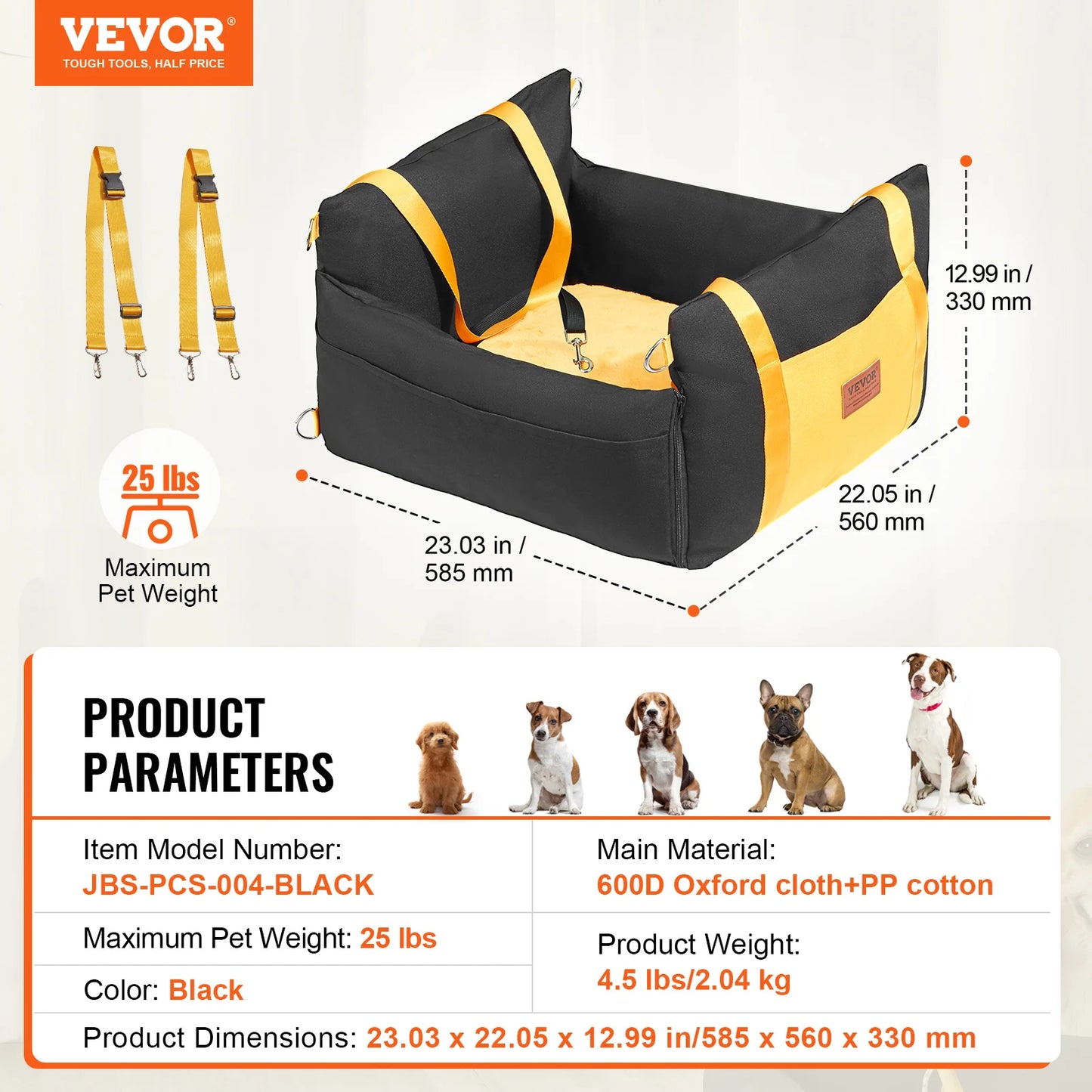 VEVOR Dog Car Seat Waterproof