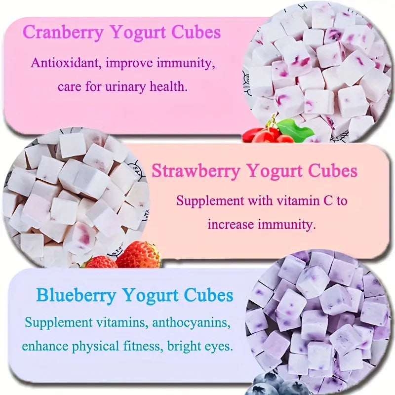 100g/3.53oz Fruit Yogurt Cubes Treats