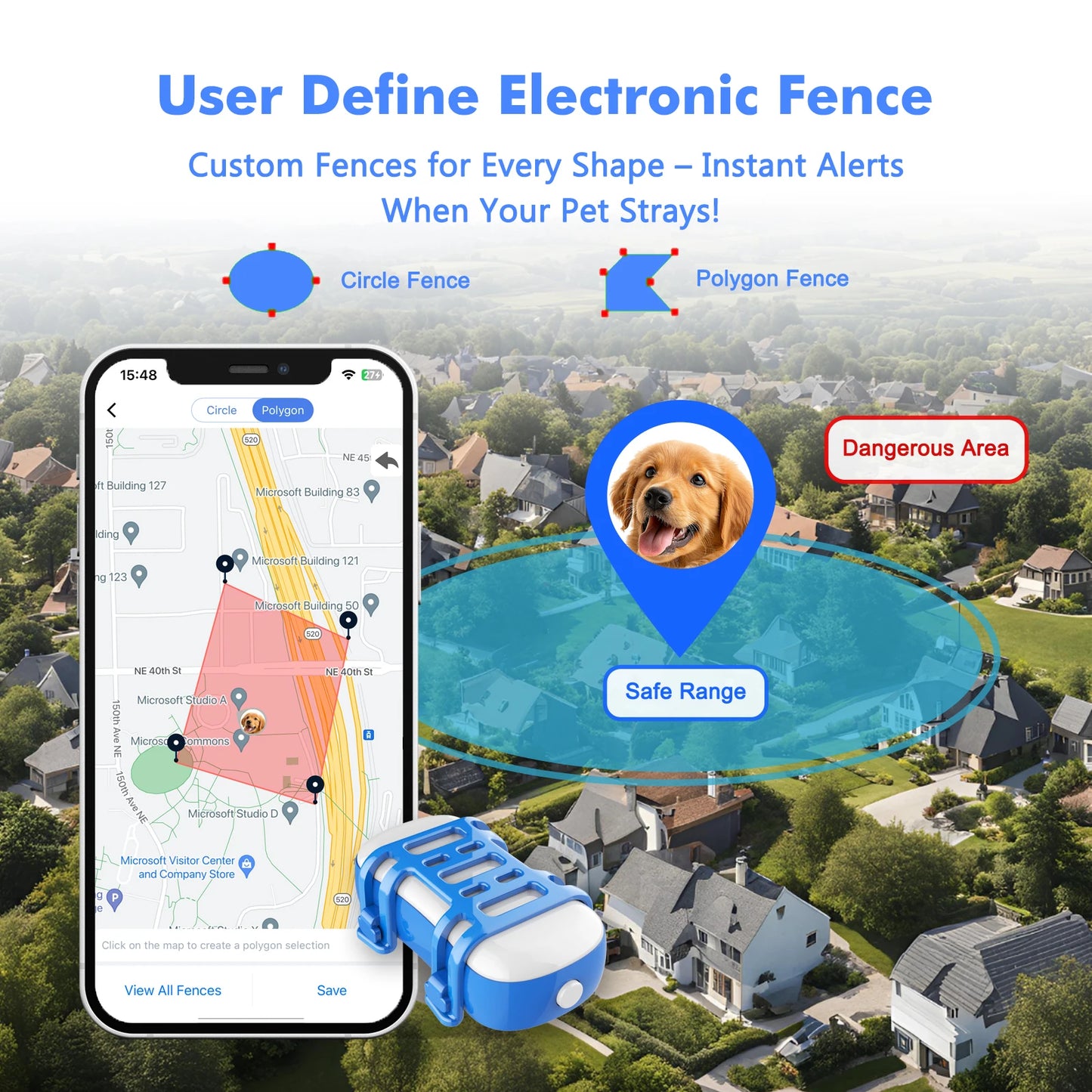 4G GPS Tracker for Pets Smart Locator with App Free Trial Included