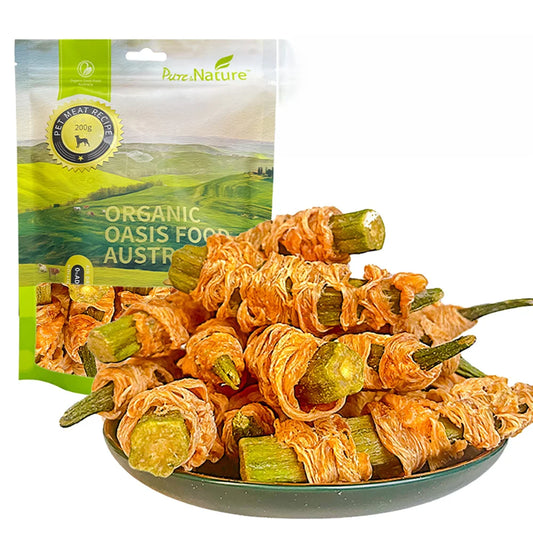 Chicken Wrapped Okra, All Natural Ingredients Pet Treats