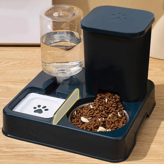 Pet Automatic Feeder Bowl and Water Dispenser