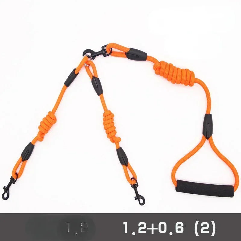 Pet Nylon Dogs Lead Double Twin Coupler