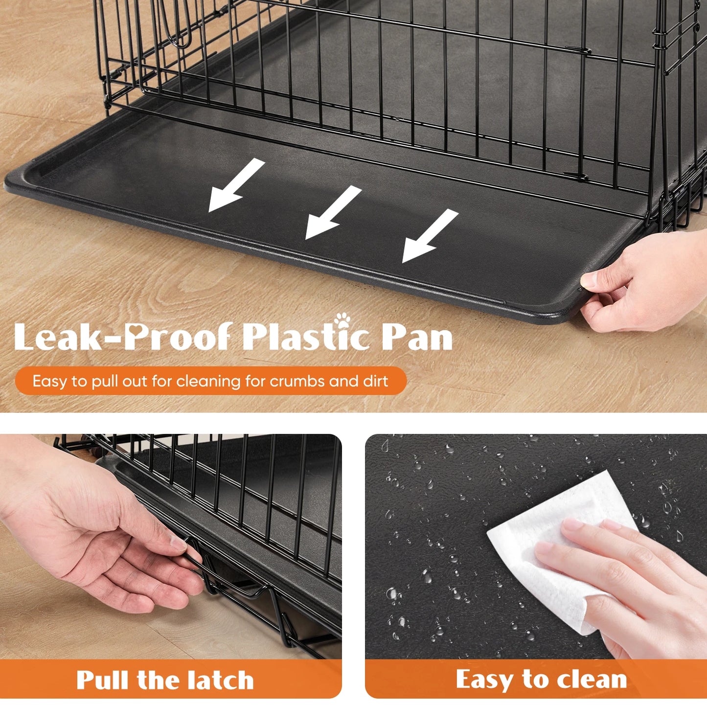 JHK Folding Metal Wire Dog Kennel