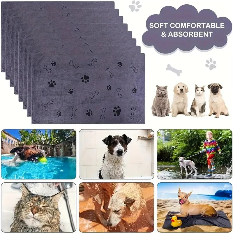 2pcs Soft Microfiber Pet Towels