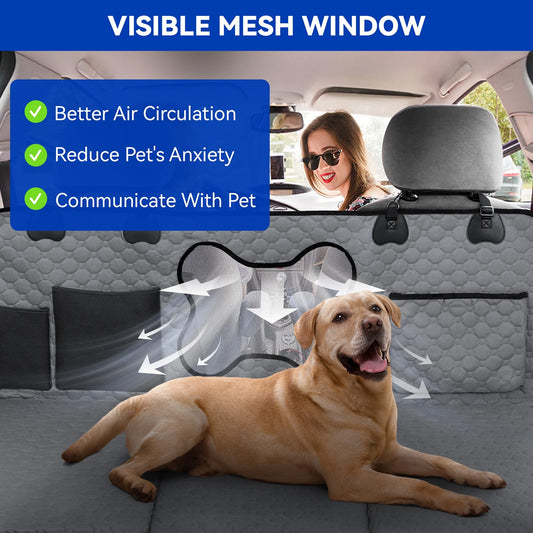 Dog Car Seat Cover (bone type 52 * 25 inch gray)