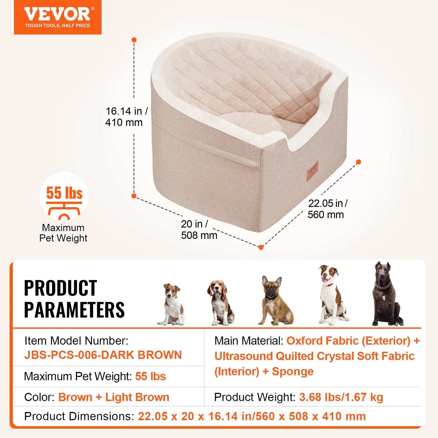 VEVOR Dog Car Seat Waterproof