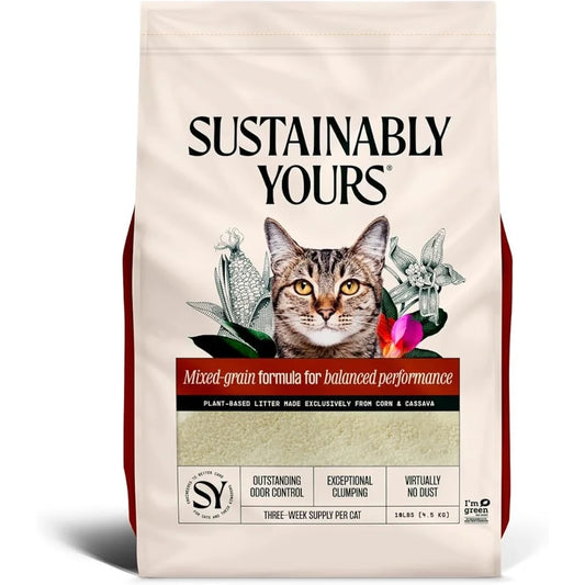 Sustainably Yours Cat Litter Unscented Natural Clumping Formula 10 lbs