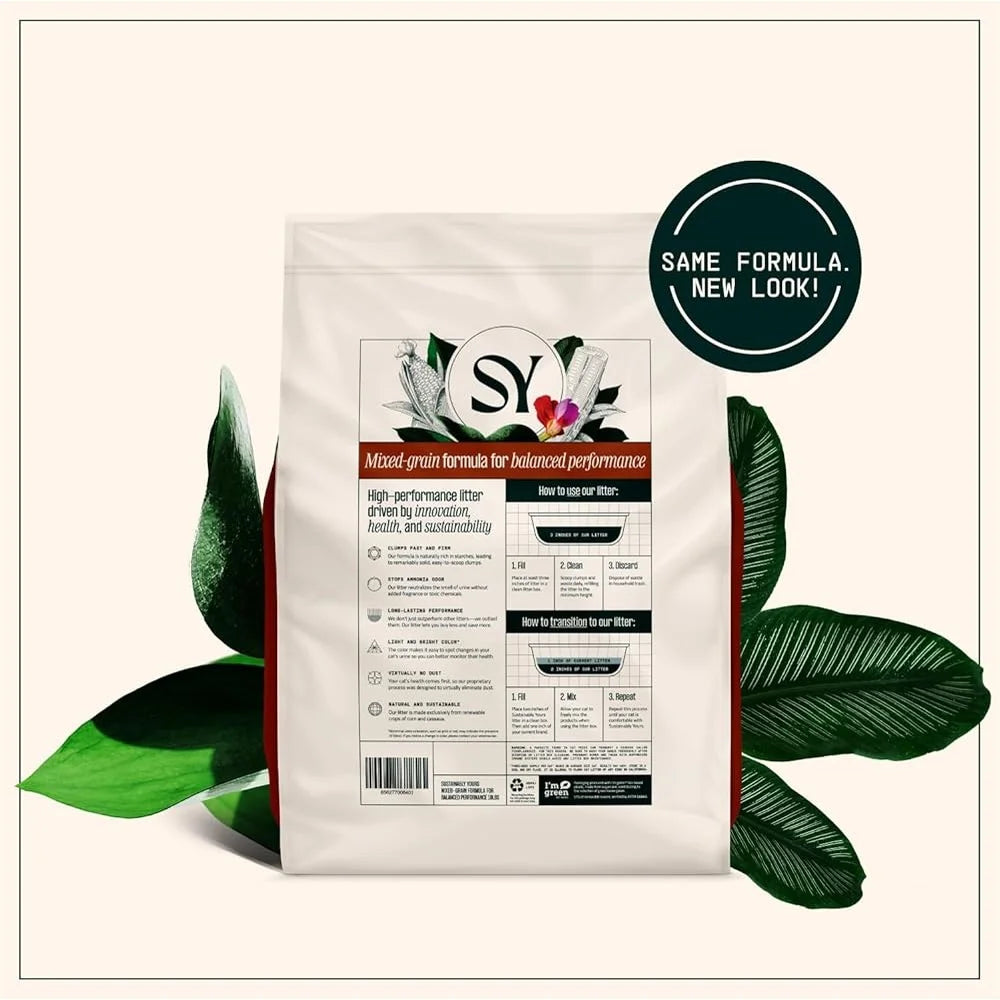 Sustainably Yours Cat Litter Unscented Natural Clumping Formula 10 lbs