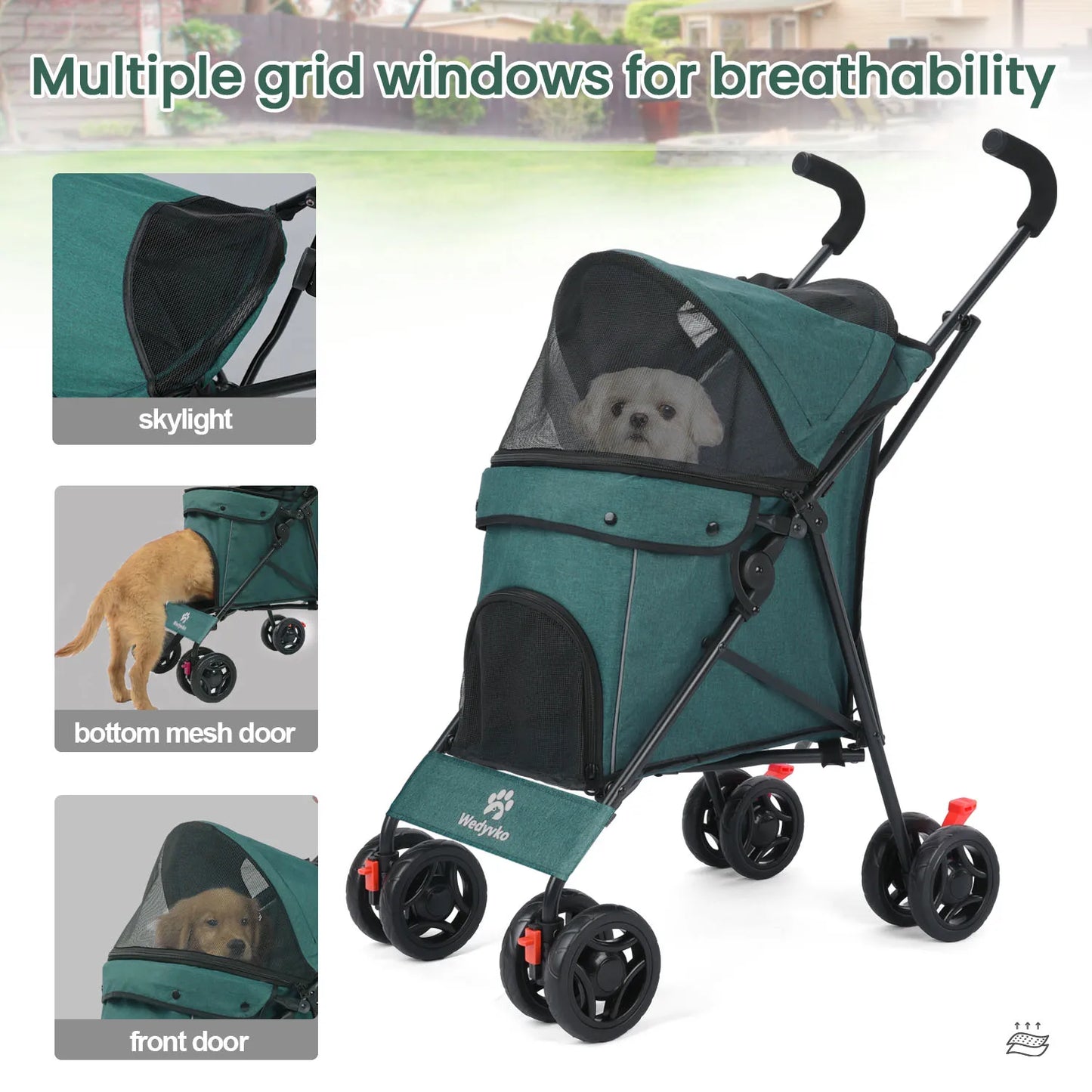 Outdoor Stroller Cat Dog Travel Breathable Stroller