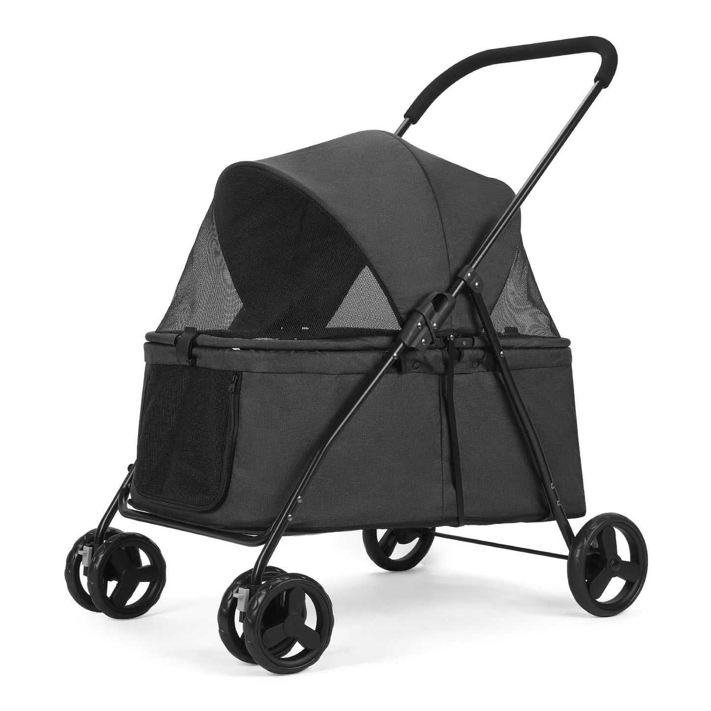 Wedyvko Luxury Pet Stroller 4 Wheels with Brakes