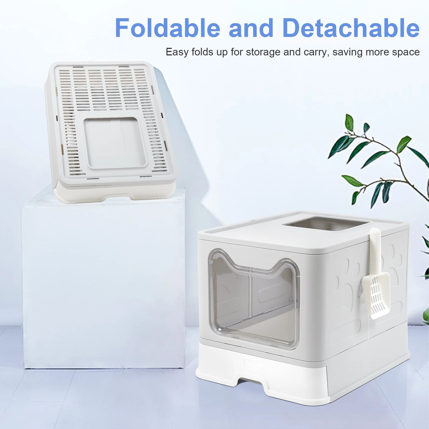 Bingopaw XXL Large Space Foldable Cat Litter Box