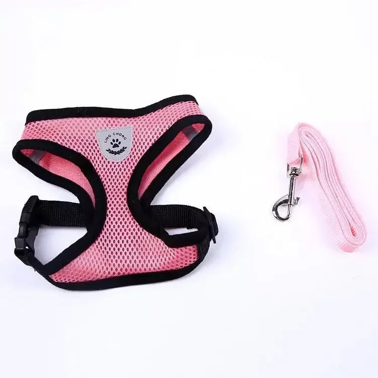Small Pet Adjustable Harness Vest Walking Lead Leash
