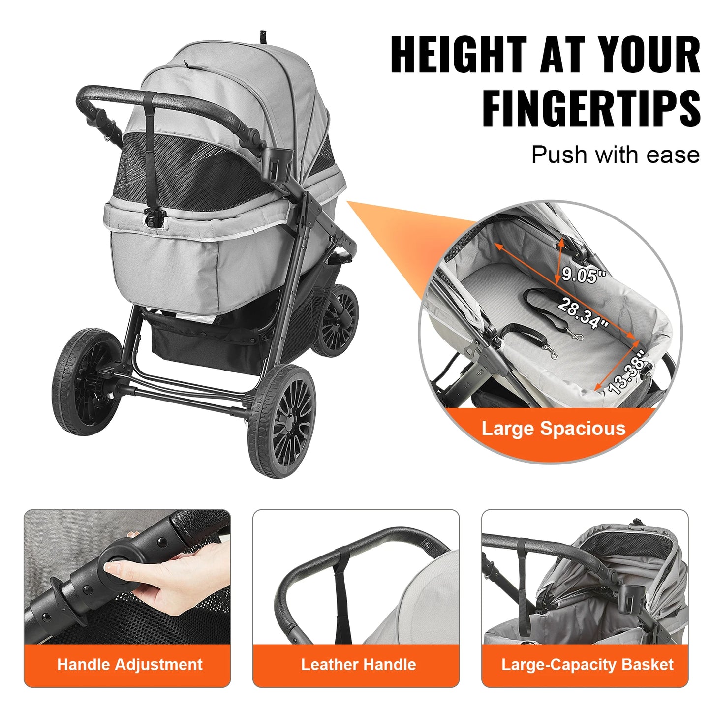 VEVOR Pet Stroller Lightweight