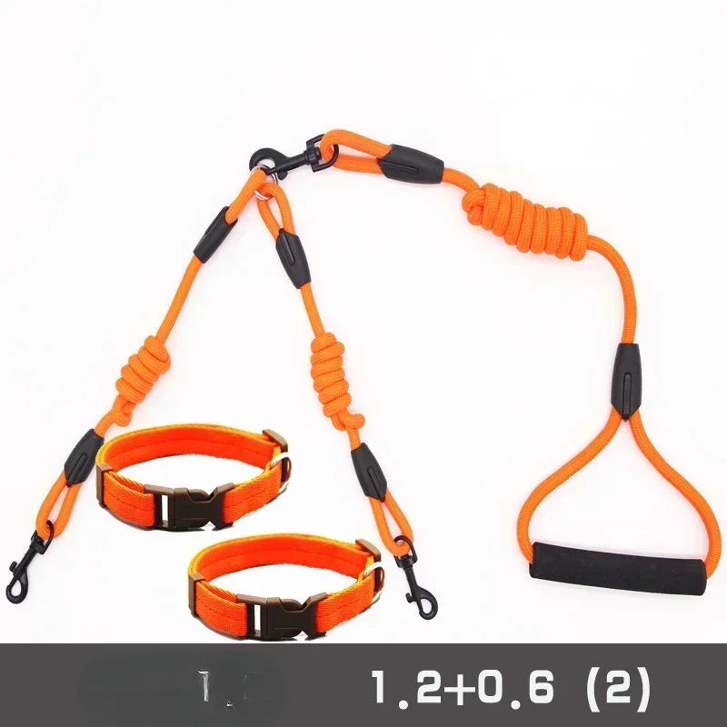 Pet Nylon Dogs Lead Double Twin Coupler