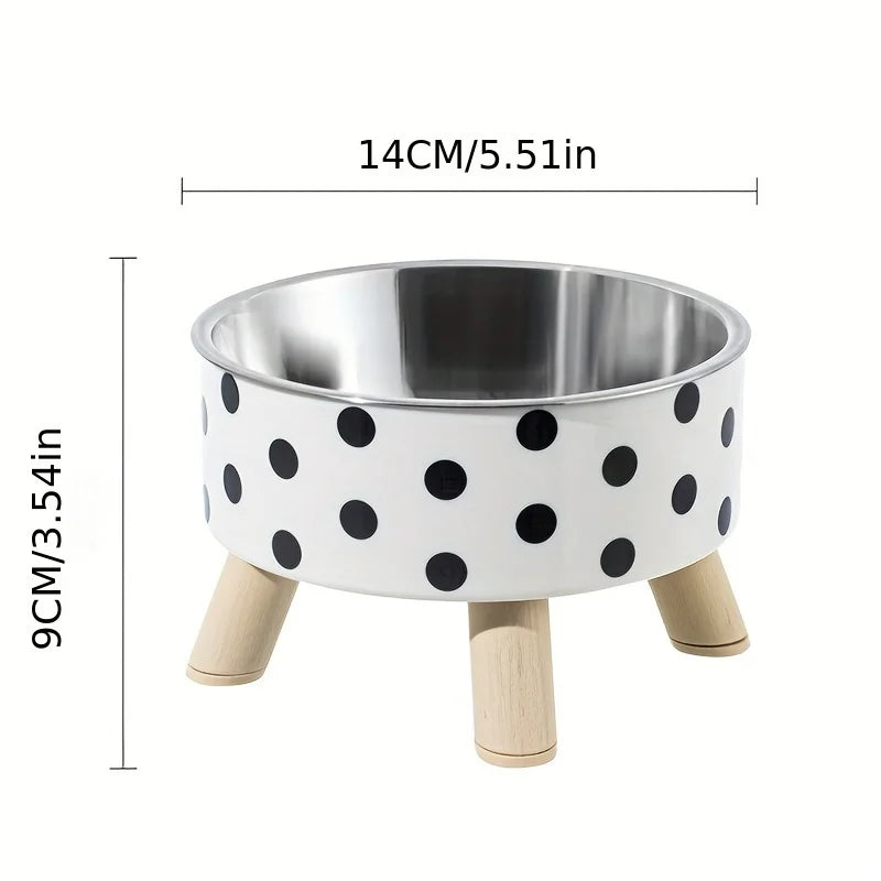 Elevated stainless steel pet bowl