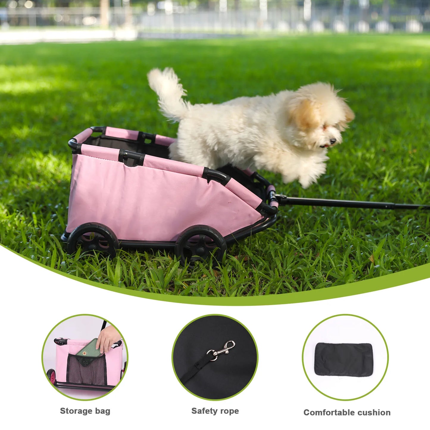 Small Pet Cart 4 Wheels Folding Dog Stroller