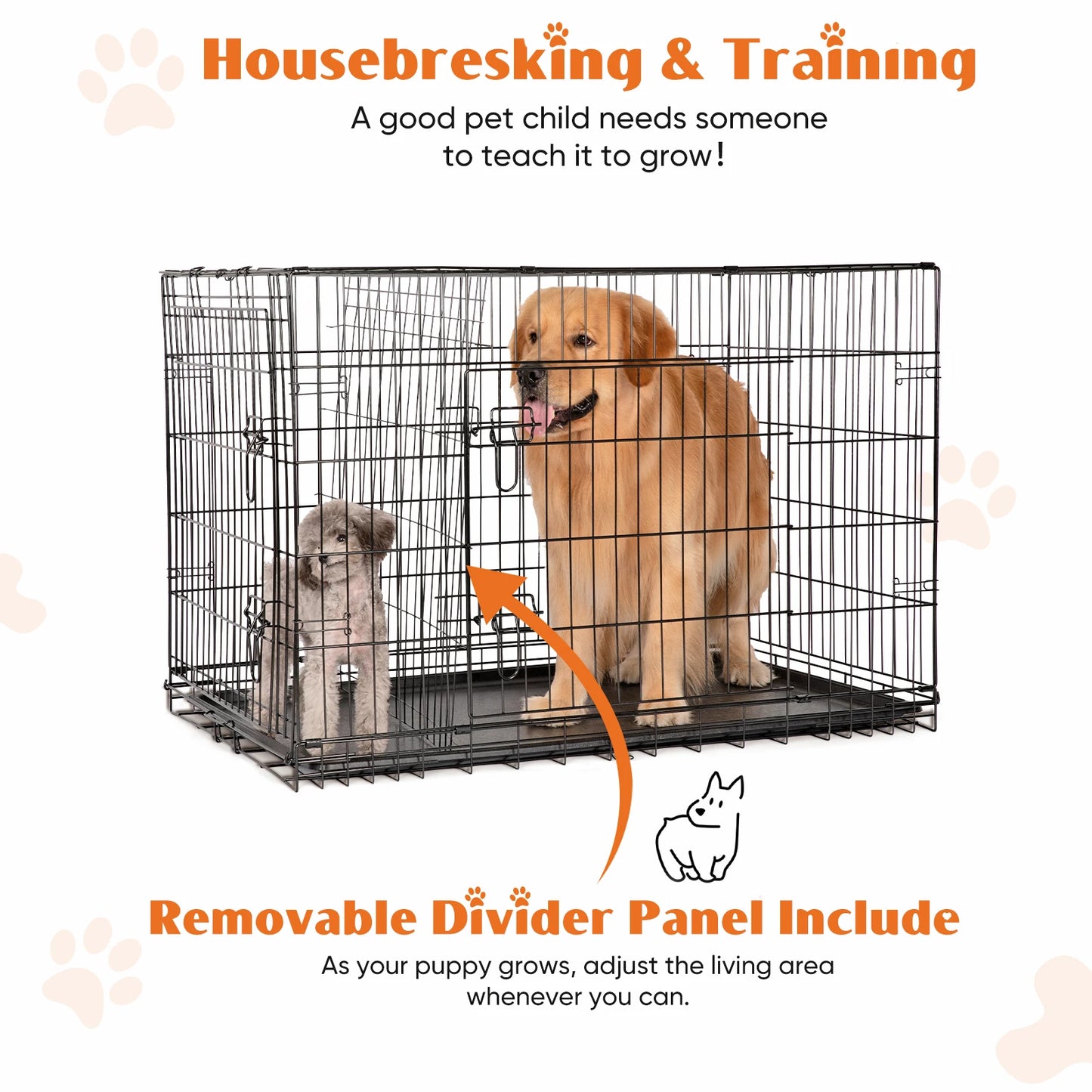 JHK Folding Metal Wire Dog Kennel
