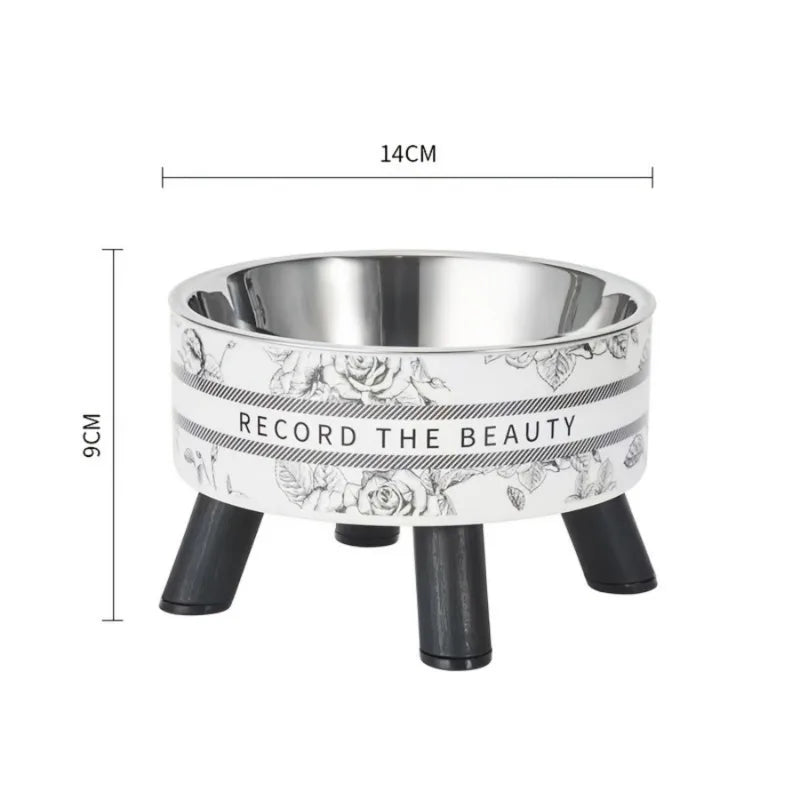 Elevated stainless steel pet bowl