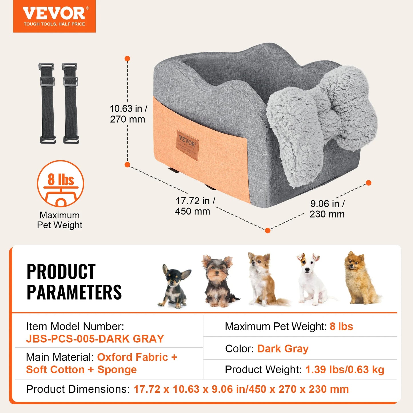 VEVOR Dog Car Seat Waterproof
