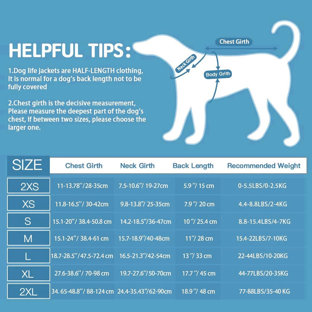 Ripstop Reflective & Adjustable Life Jacket for Dogs