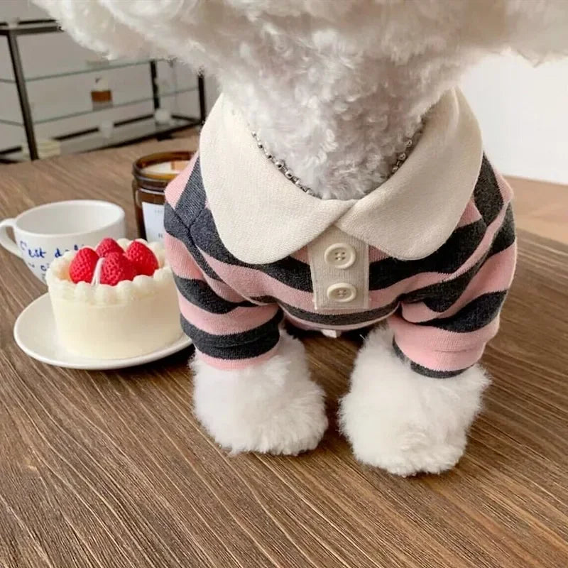 Polo Shirt Summer Striped Pet T-Shirt