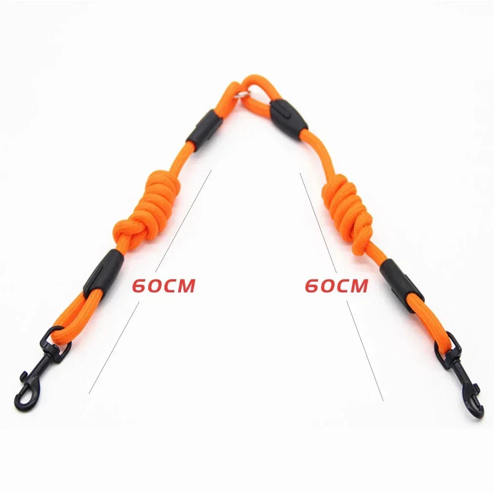 Pet Nylon Dogs Lead Double Twin Coupler