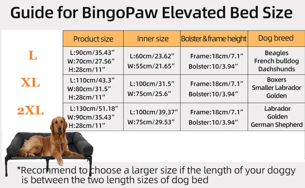 Dog Outdoor Raised Dog Bed