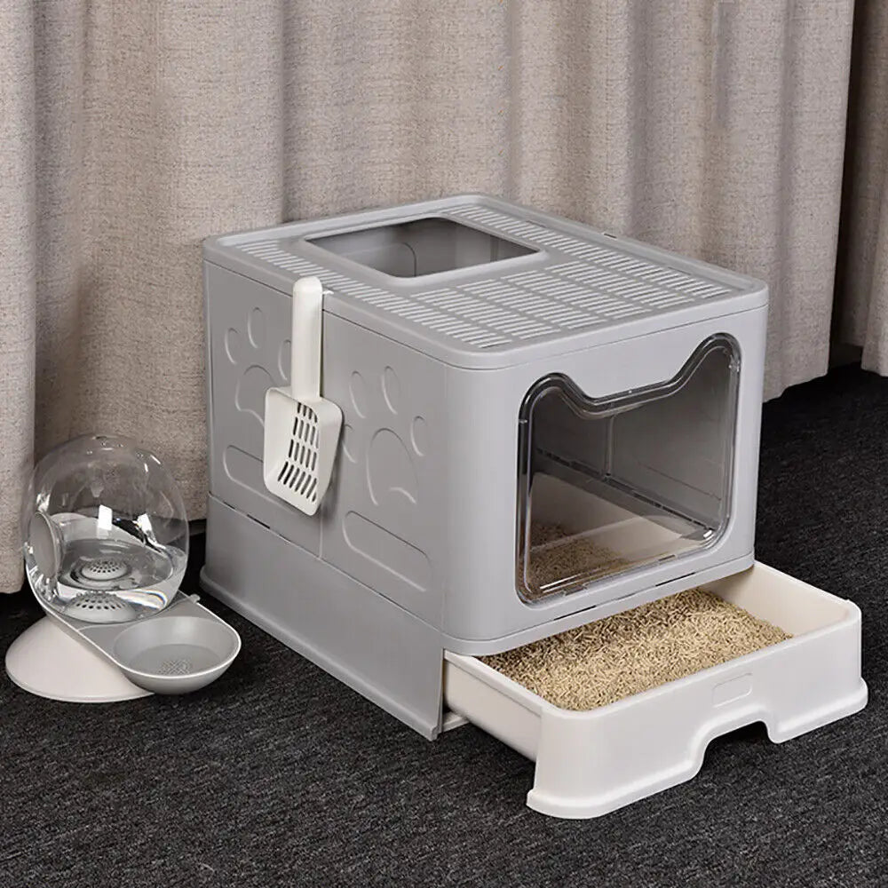 Bingopaw XXL Large Space Foldable Cat Litter Box