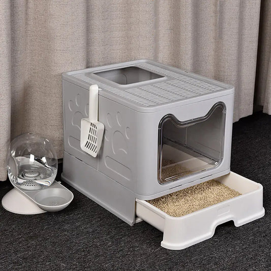 Bingopaw XXL Large Space Foldable Cat Litter Box