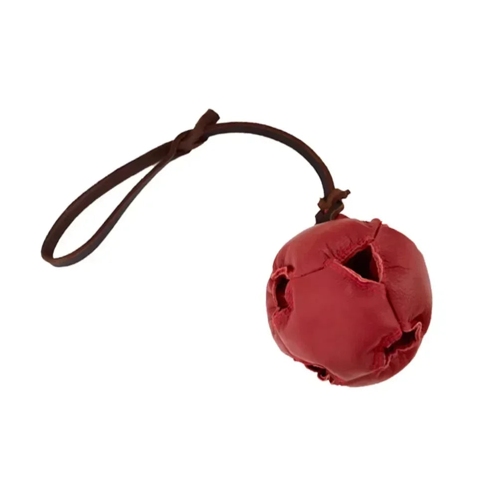 Leather Dog Training Ball with a Handle