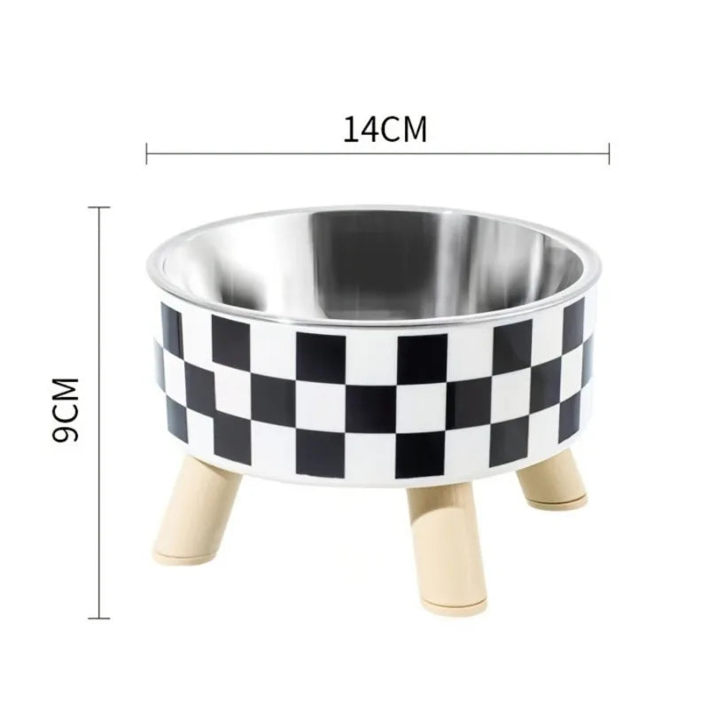 Elevated stainless steel pet bowl