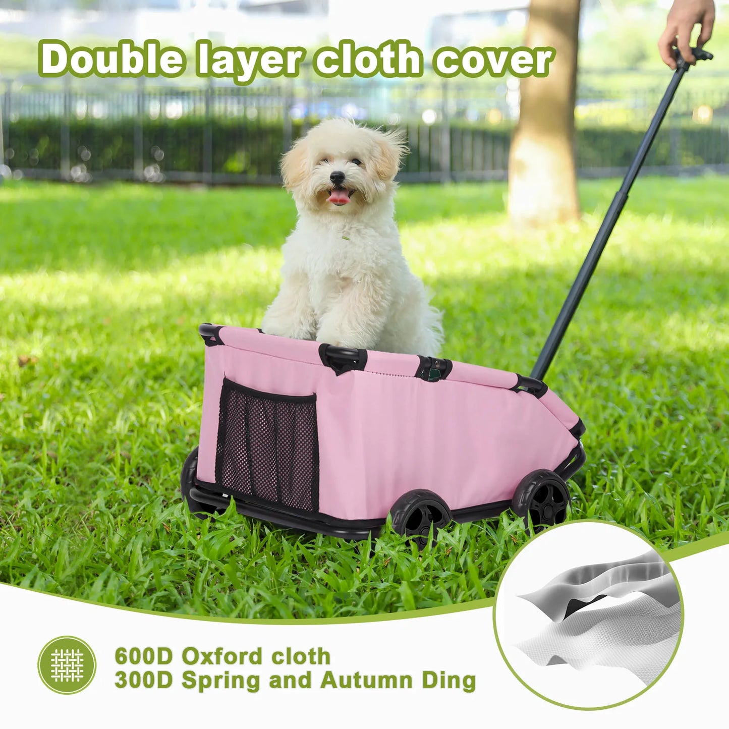 Small Pet Cart 4 Wheels Folding Dog Stroller
