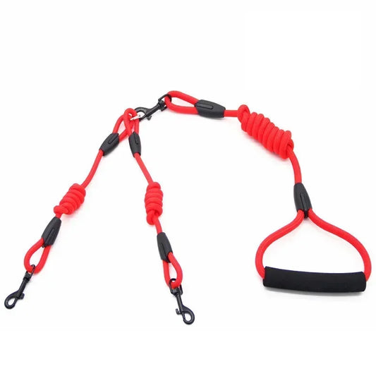 Pet Nylon Dogs Lead Double Twin Coupler