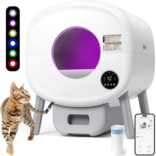Automatic Litter Box Self Cleaning for Multiple Cats