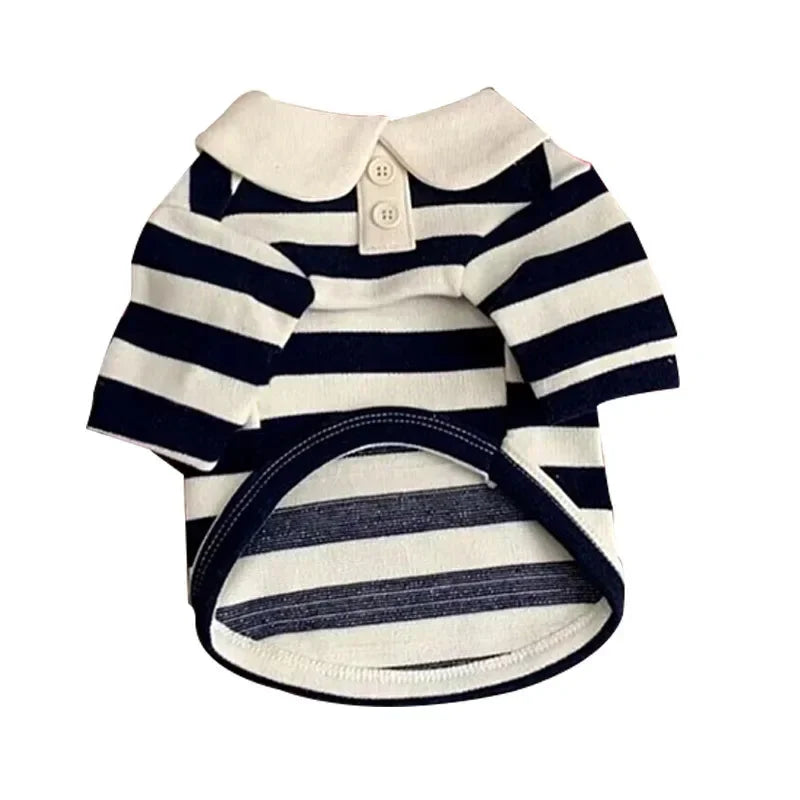 Polo Shirt Summer Striped Pet T-Shirt