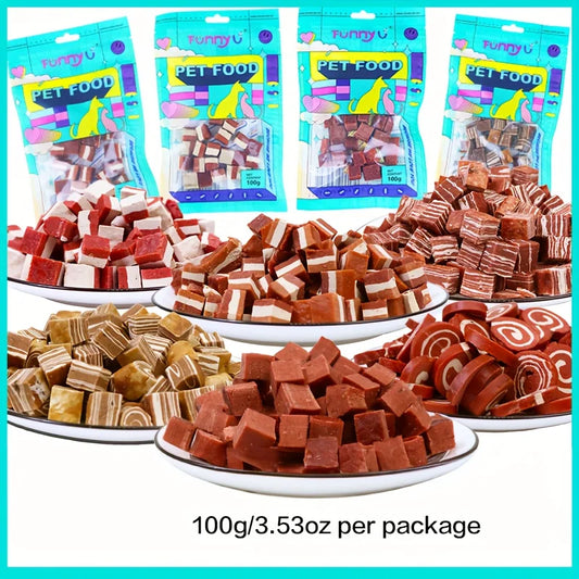 100g/3.53oz Beef And Meat Cubes Treats