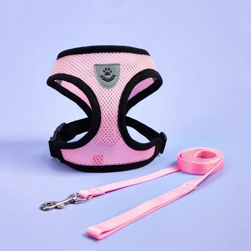 Small Pet Adjustable Harness Vest Walking Lead Leash