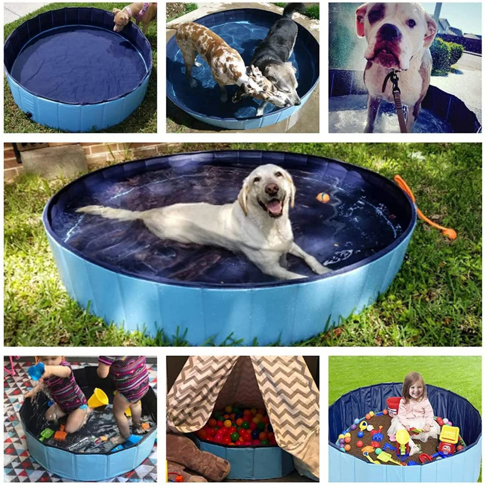 Dog Swimming Pool with Cover Portable