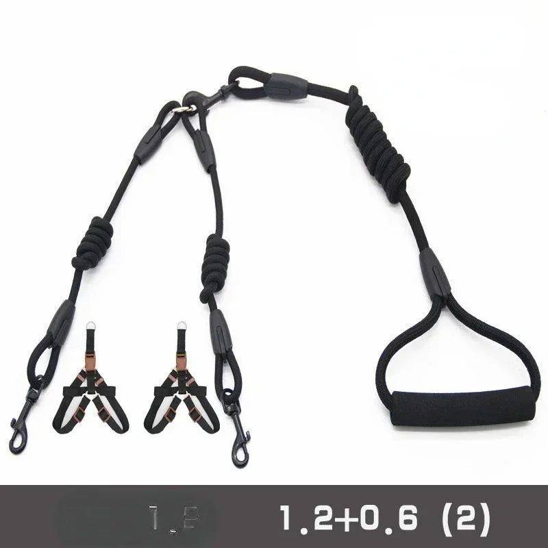 Pet Nylon Dogs Lead Double Twin Coupler