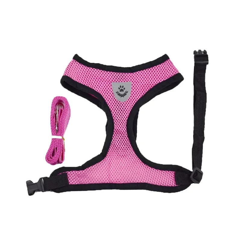 Small Pet Adjustable Harness Vest Walking Lead Leash