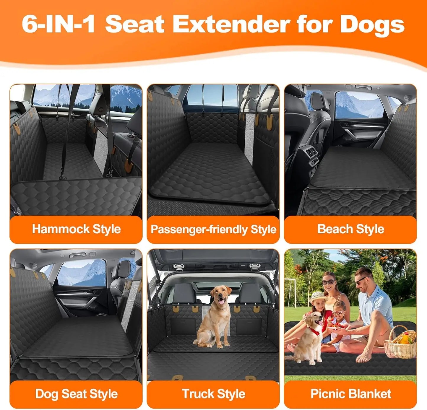 Pet Foldable Waterproof Rear Back Seat Protector